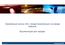 Скважинные насосы SQ с предустановленным на заводе кабелем.
Аргументация для
