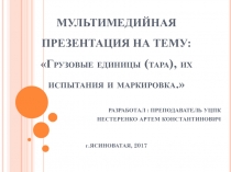 МУЛЬТИМЕДИЙНАЯ ПРЕЗЕНТАЦИЯ НА ТЕМУ:  Грузовые единицы (тара), их испытания и