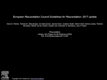 European Resuscitation Council Guidelines for Resuscitation: 2017 update
Gavin