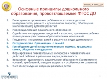 Основные принципы дошкольного образования, провозглашаемые ФГОС ДО
