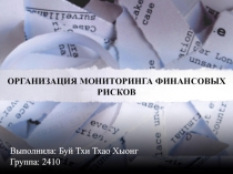ОРГАНИЗАЦИЯ МОНИТОРИНГА ФИНАНСОВЫХ РИСКОВ