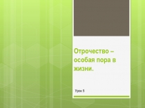 Отрочество – особая пора в жизни