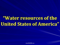 “Water resources of the United States of America”