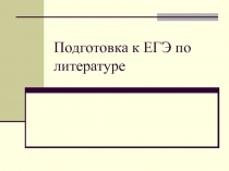 Подготовка к ЕГЭ по литературе