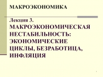 МАКРОЭКОНОМИКА Лекция 3. МАКРОЭКОНОМИЧЕСКАЯ НЕСТАБИЛЬНОСТЬ: ЭКОНОМИЧЕСКИЕ