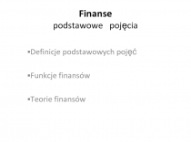 Finanse podstawowe pojęcia