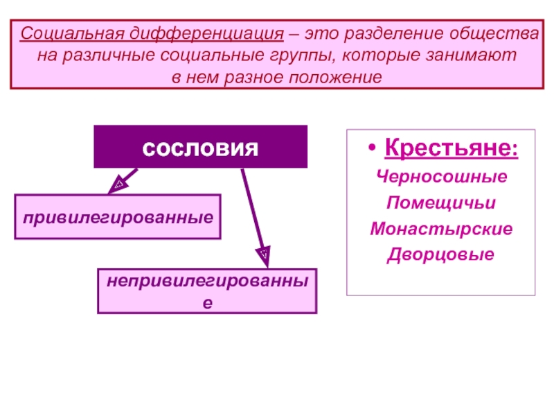 Соц дифференциация план