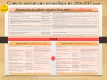 Список дисциплин по выбору на 2016-2017 уч.год