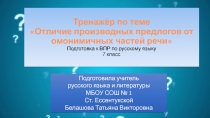 Подготовка к ВПР по русскому языку 