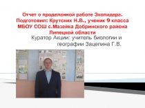 Отчет о проделанной работе Эколидера