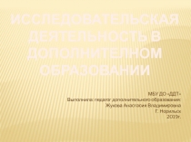 Исследовательская деятельность в дополнительном образовании