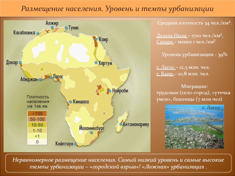 Карта плотности населения африки