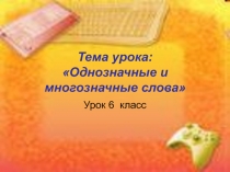 Однозначные и многозначные слова 6 класс