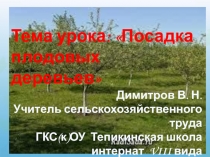 Посадка плодовых деревьев 8 класс