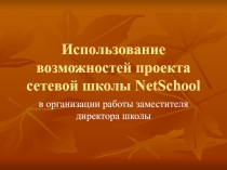 Использование возможностей проекта сетевой школы NetSchool