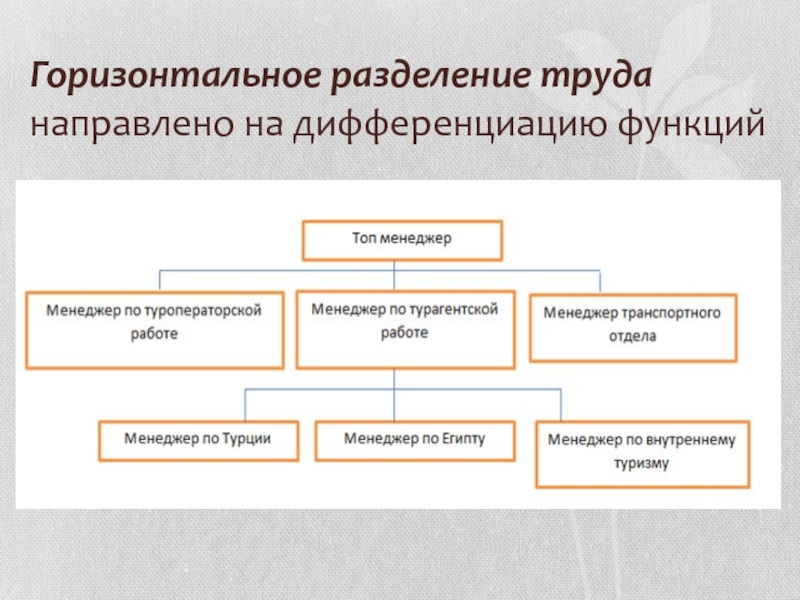 Горизонтальное и вертикальное разделение труда презентация