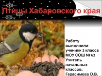 Птицы Хабаровского края 2 класс