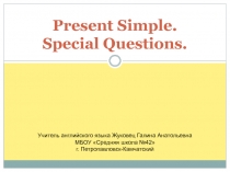 Present Simple. Special Questions