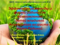 Эффективные методы и формы работы по ознакомлению детей младшего дошкольного возраста с малой Родиной