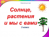 Солнце, растения и мы с вами 3 класс