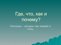 Где, что, как и почему?