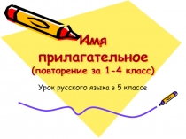 Имя прилагательное (повторение за 1-4 класс)