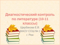 Диагностический контроль по литературе (10-11 классы)