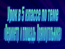 Периметр и площадь прямоугольника 5 класс