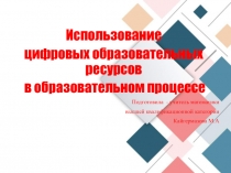 Использование цифровых образовательных ресурсов в образовательном процессе