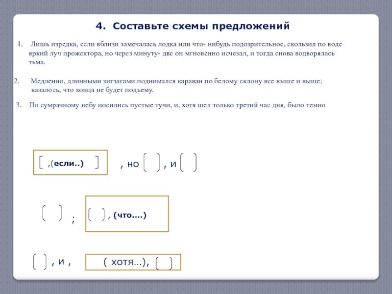 Составьте предложения по схемам если то