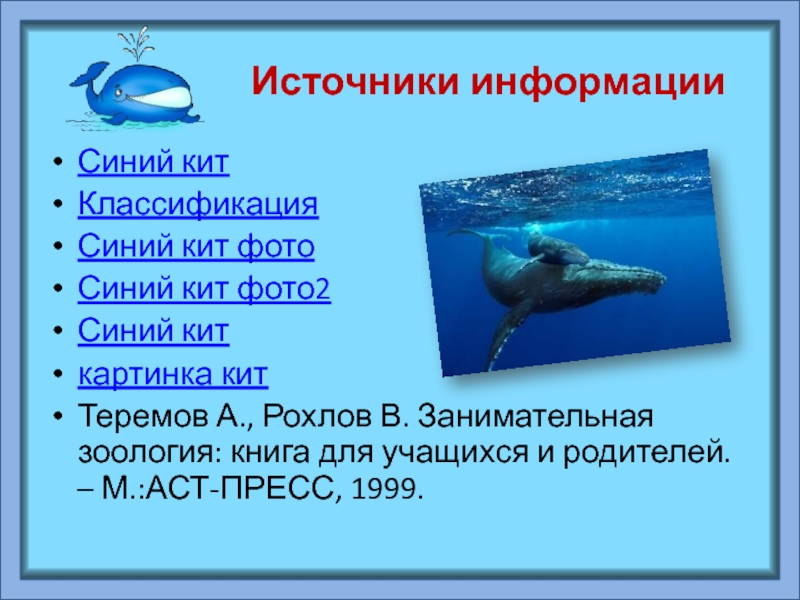 Презентация на тему китообразные 7 класс