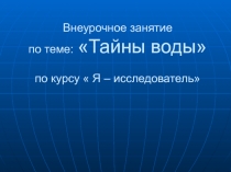 Внеурочное занятие 