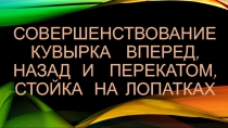 Совершенствование кувырка    вперед, назад   и    перекатом, стойка   на  лопатках   6 класс