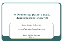 Экономика родного края. Ленинградская область 3 класс