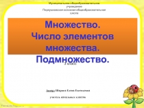 Множество. Число элементов множества. Подмножество 3 класс