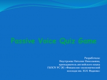 Passive Voice Quiz Game