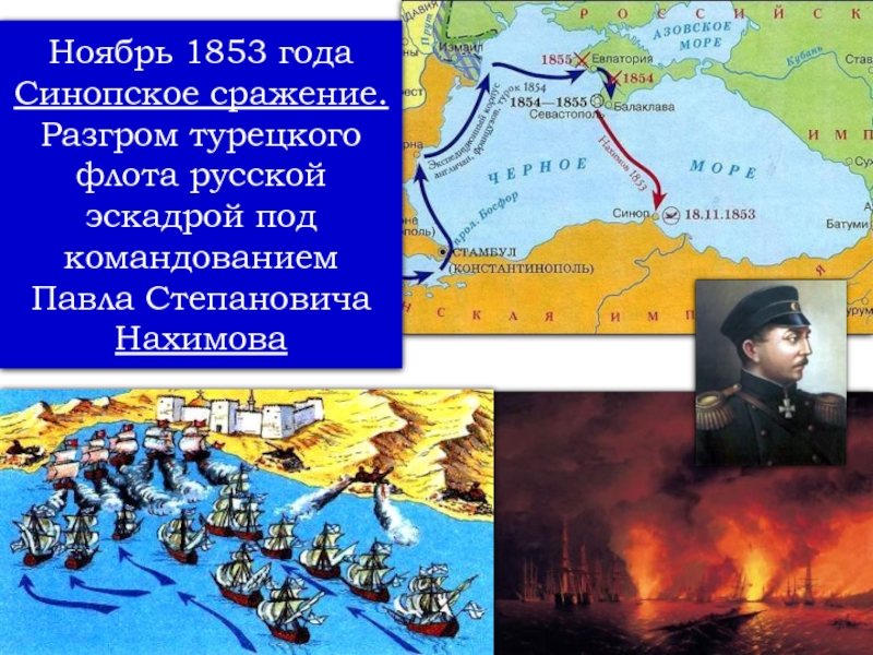 Карта синопского сражения 1853 года