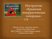 Инструктаж Крымская геморрагическая лихорадка 1 класс