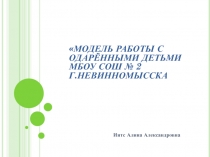 Модель работы с одарёнными детьми