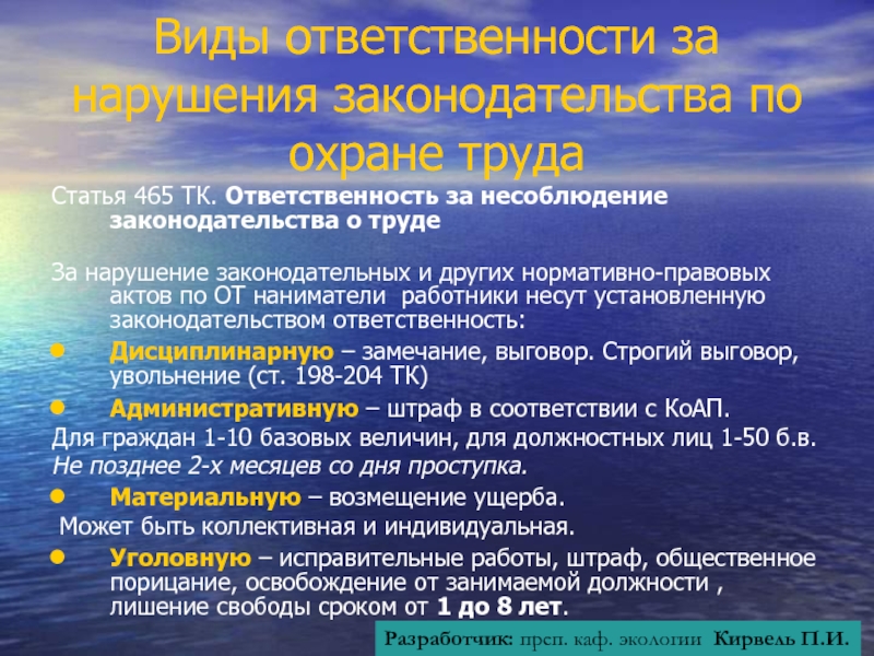 Ответственность доклад