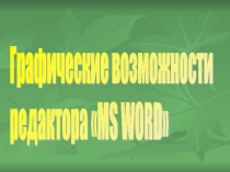 Графические возможности редактора MS Word 6 класс