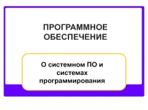 ПРОГРАММНОЕ ОБЕСПЕЧЕНИЕ 8 класс