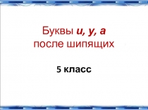 Буквы и, у, а после шипящих 5 класс