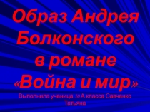 Образ Андрея Болконского в романе Война и мир 10 класс