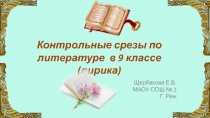 Контрольные срезы по литературе в 9 классе (лирика)