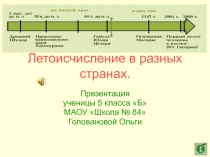 Летоисчисление в разных странах 5 класс