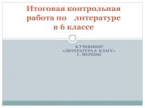 Итоговая контрольная работа по литературе за 6 класс (Меркин)