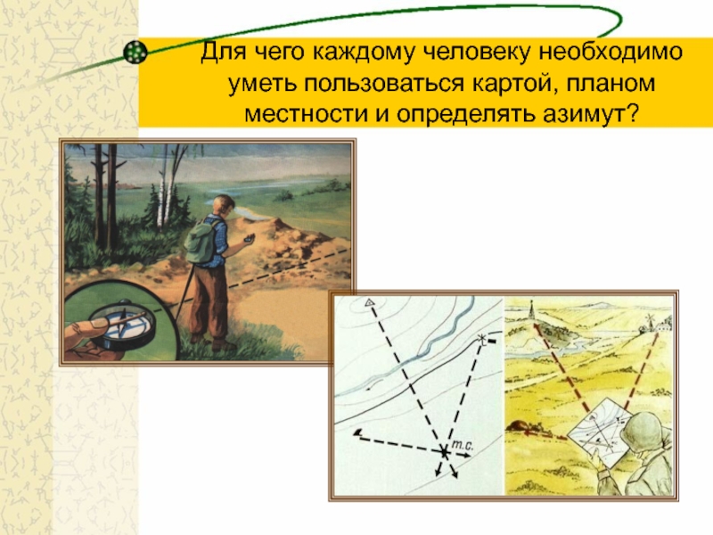 Ориентирование по плану местности азимут 6 класс