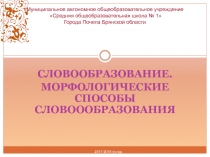 Словообразование. Морфологические способы словоообразования 10 класс