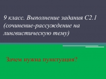 Зачем нужна пунктуация? 9 класс